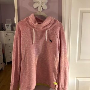 Black dog pink turtleneck sweatshirt